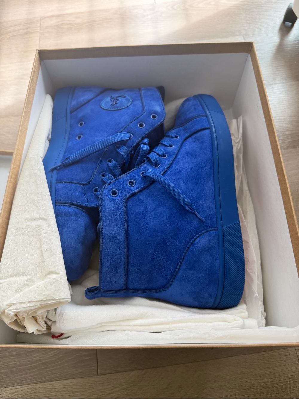 Christian Louboutin Louis High-Top Sneakers Cobalt Blue 44